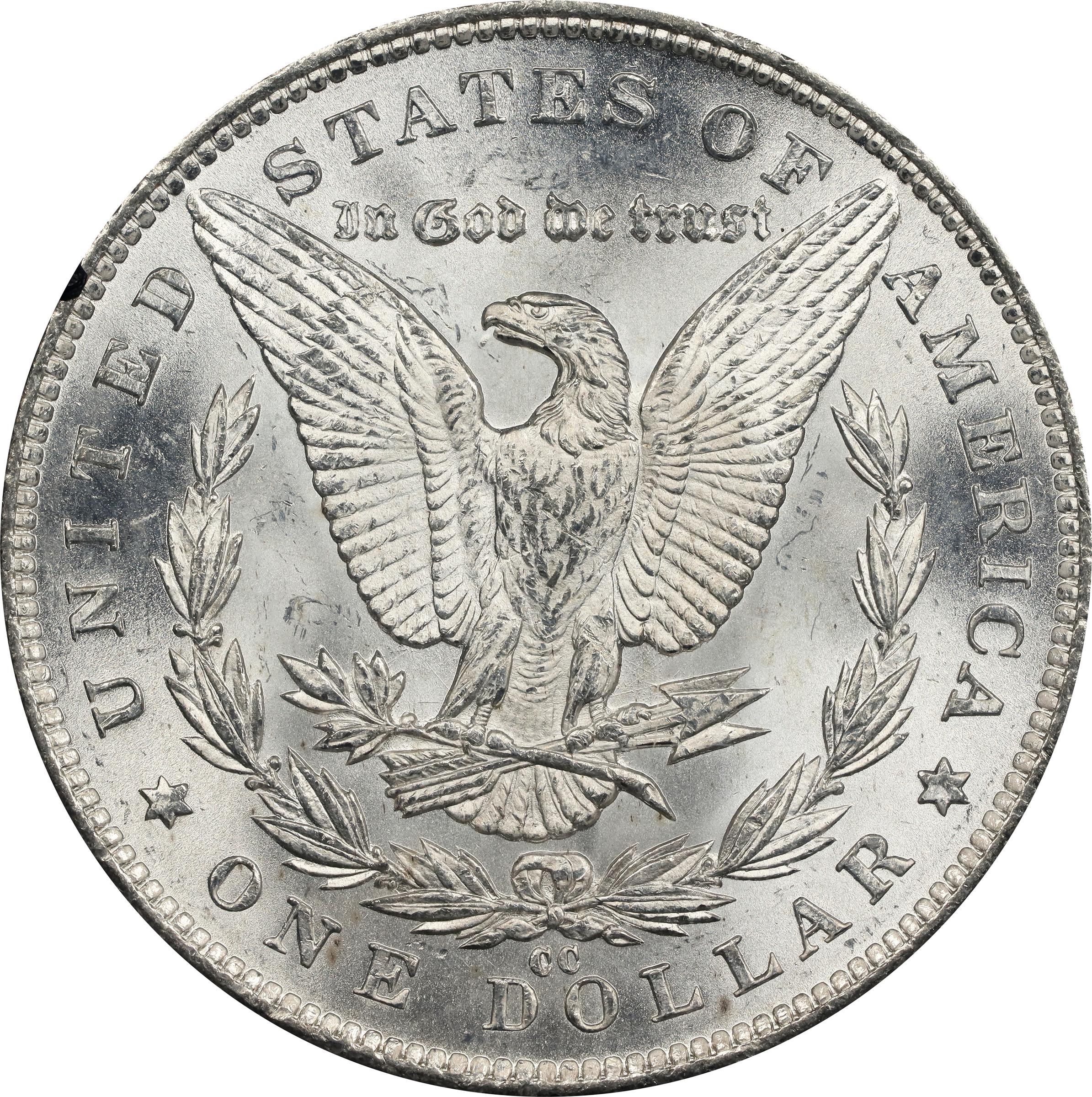 image for: 1891-CC GSA Morgan Silver Dollar. VAM-3. Top 100 Variety. Spitting Eagle. MS-62 (NGC).