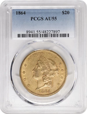 image for: 1864 Liberty Head Double Eagle. AU-55 (PCGS).