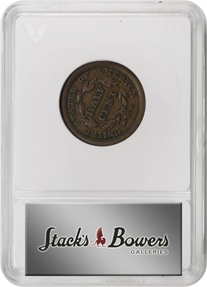 image for: 1849 Braided Hair Half Cent. C-1. Rarity-2. Large Date. VF-35 (ANACS). OH.