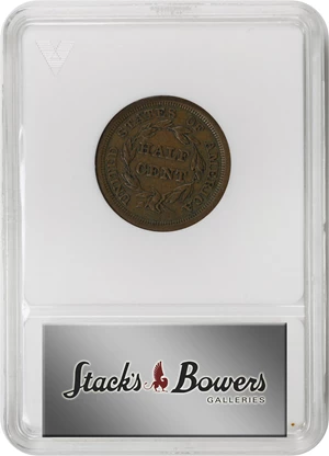 image for: 1857 Braided Hair Half Cent. C-1. Rarity-2. EF-40 (ANACS). OH.