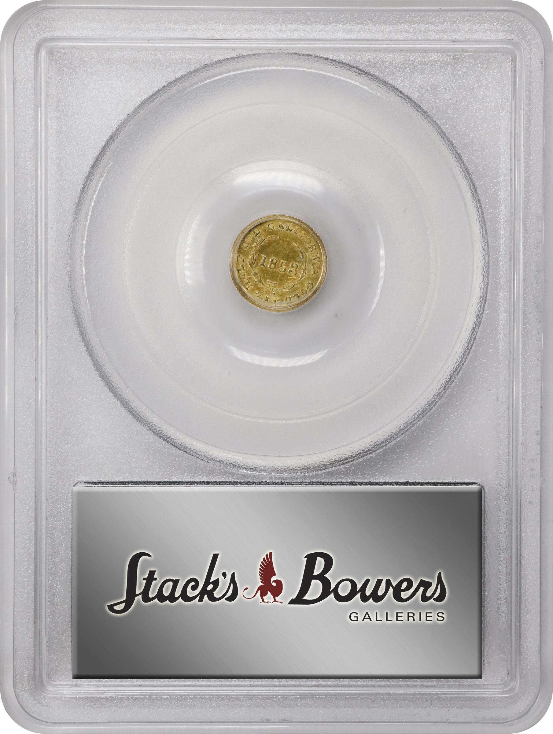 image for: 1853 Round 50 Cents. BG-428. Rarity-3. Liberty Head. MS-60 (PCGS). OGH Generation 3.1.