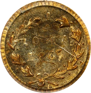 image for: 1865 Round 25 Cents. BG-803. Rarity-5+. Liberty Head. MS-61 (PCGS). OGH Generation 3.0.