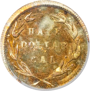 image for: 1874 Round 50 Cents. BG-1033. Rarity-5. Liberty Head. AU-58 (PCGS). OGH Generation 3.0.