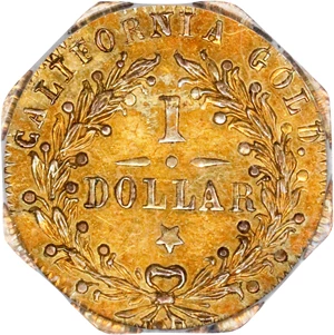 image for: 1873 Octagonal $1. BG-1123. Rarity-4+. Indian Head. AU-50 (PCGS). OGH Generation 3.0.
