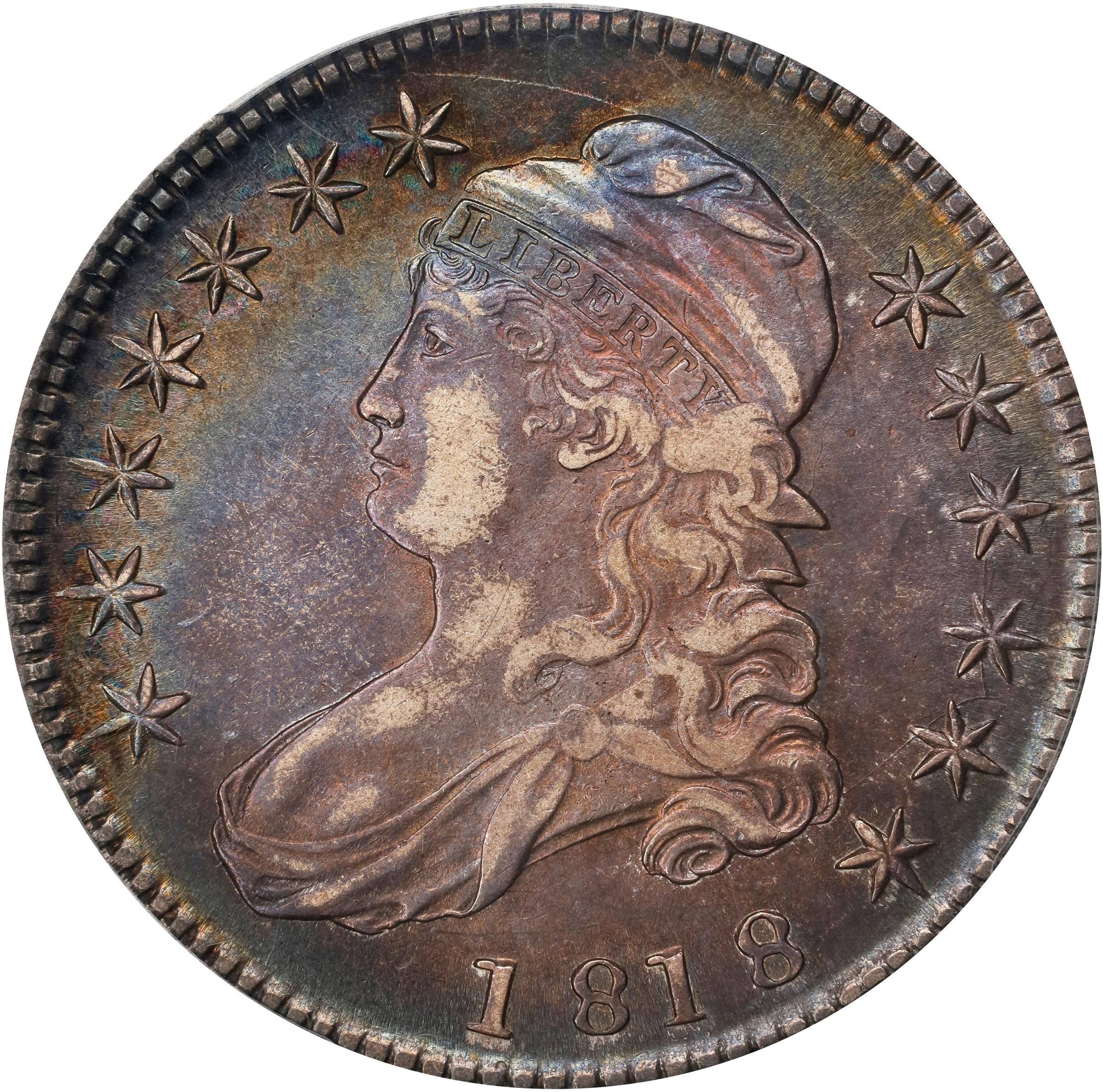 image for: 1818 Capped Bust Half Dollar. O-114a. Rarity-3. AU-50 (PCGS).