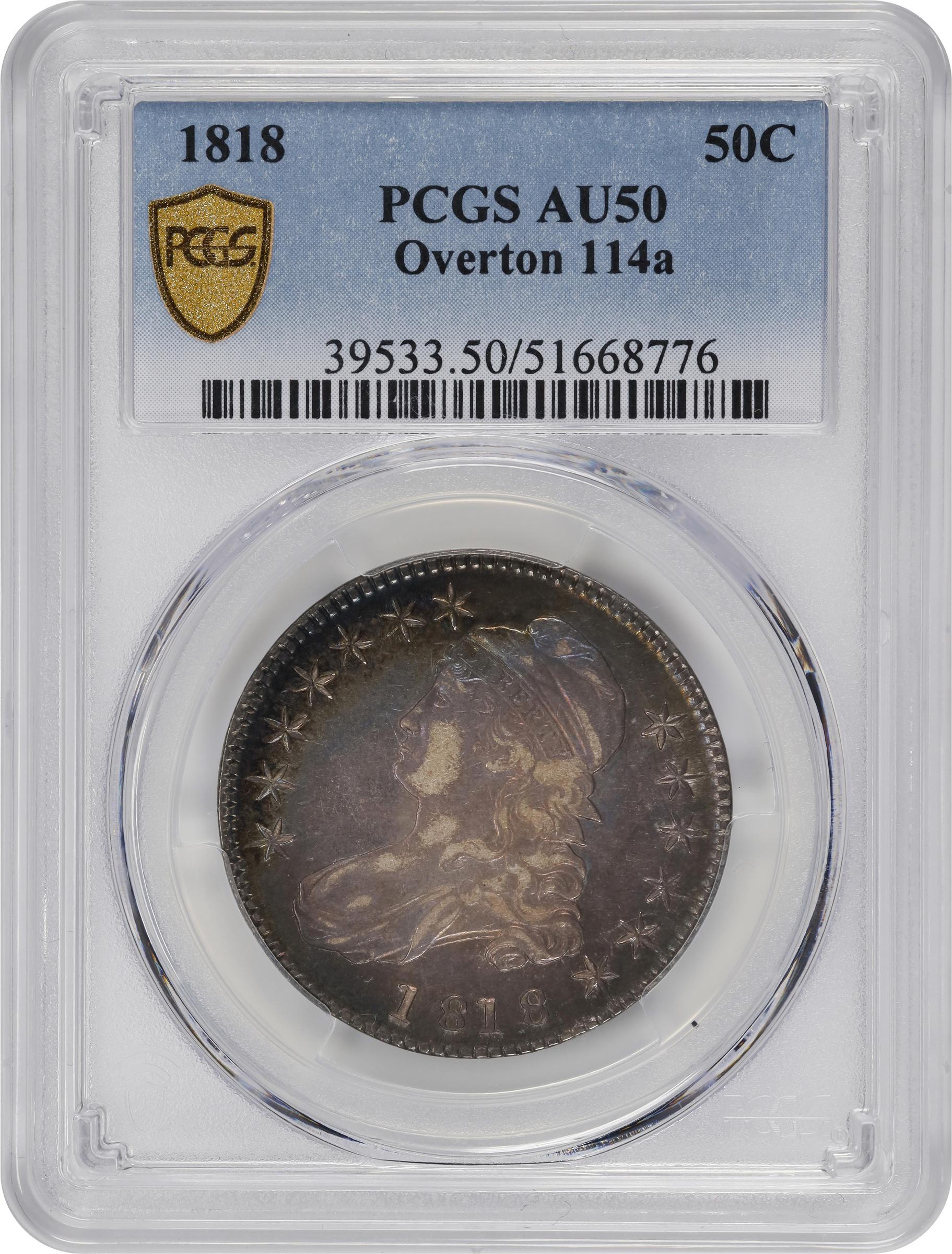 image for: 1818 Capped Bust Half Dollar. O-114a. Rarity-3. AU-50 (PCGS).