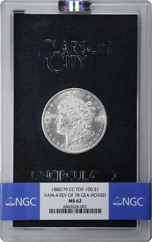 image for: 1880/79-CC GSA Morgan Silver Dollar. Reverse of 1878. VAM-4. Top 100 Variety. MS-62 (NGC).