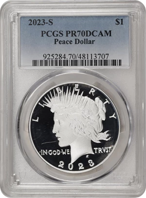 image for: 2023-S Silver Dollar Anniversary Coin. Peace. Proof-70 Deep Cameo (PCGS).