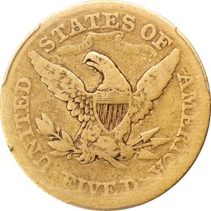 image for: 1866-S Liberty Head Half Eagle. Motto. Fine Details--Slide Marks (PCGS).