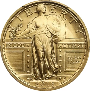 image for: 2016-W 100th Anniversary Standing Liberty Quarter. Gold. First Strike. Specimen-70 (PCGS).