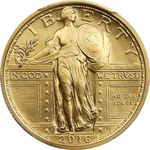 image for: 2016-W 100th Anniversary Standing Liberty Quarter. Gold. First Strike. Specimen-70 (PCGS).