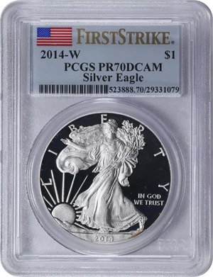 image for: 2014-W Silver Eagle. First Strike. Proof-70 Deep Cameo (PCGS).