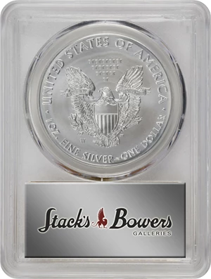 image for: 2016-W Silver Eagle. Lettered Edge. Burnished. First Day West Point Strike. Specimen-70 (PCGS).