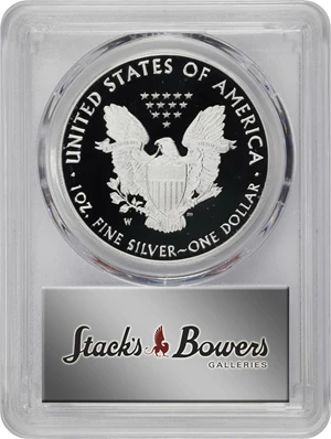 image for: 2021-W Silver Eagle. Type I, Heraldic Eagle. First Day of Issue. Proof-70 Deep Cameo (PCGS).