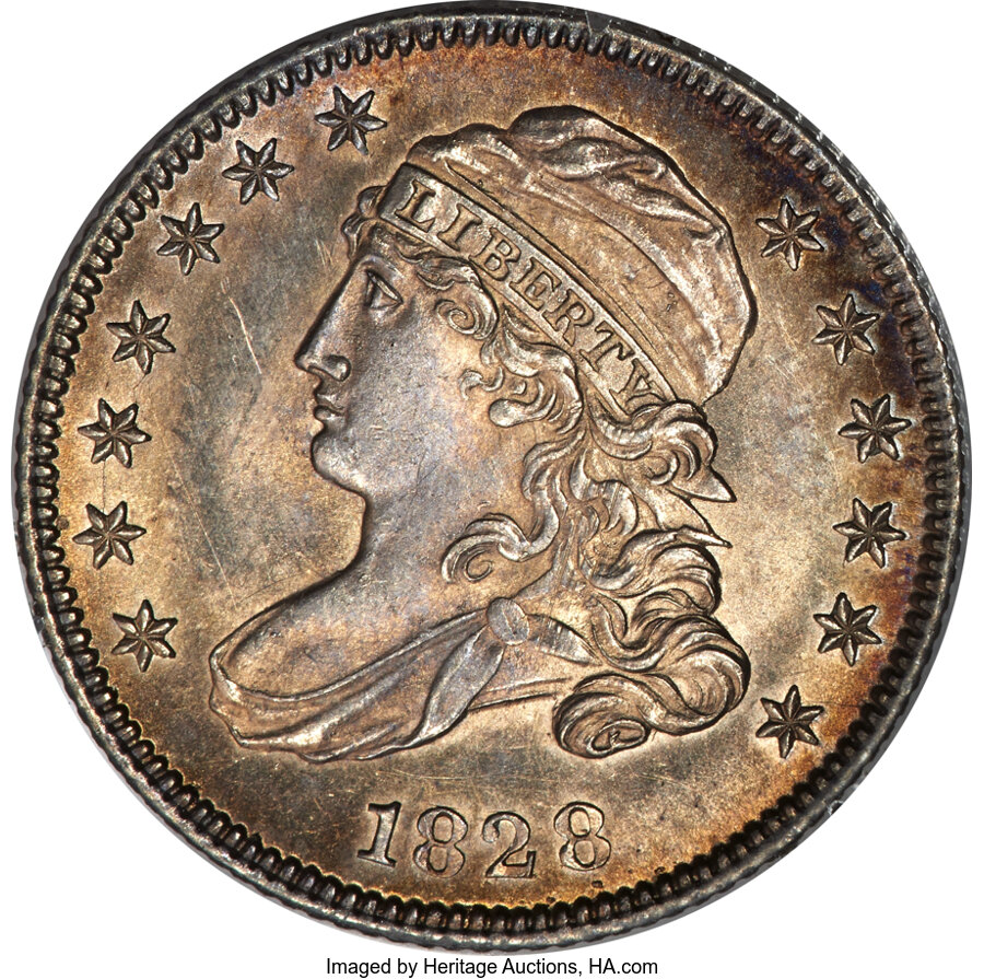 image for: 1828 10C Small Date, Square Base 2, JR-1, R.2, MS61 PCGS....