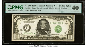 image for: Fr. 2210-C* $1,000 1928 Federal Reserve Star Note. PMG Extremely Fine 40....