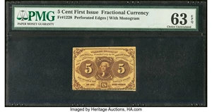 image for: Fr. 1228 5¢ First Issue PMG Choice Uncirculated 63 EPQ....