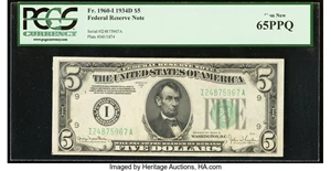 image for: Fr. 1960-I $5 1934D Federal Reserve Note. PCGS Gem New 65PPQ....