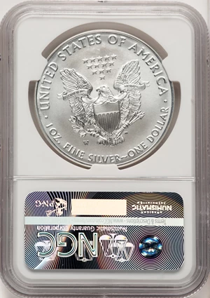 image for: 2016-W $1 Silver Eagle, Lettered Edge, 30th Anniversary, First Day of Issue - Washington, MS70 NGC. Hand-signed, Elizabeth ...