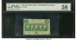 image for: Fr. 1310 50¢ First Issue PMG Choice About Unc 58....