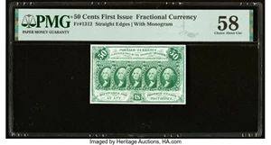 image for: Fr. 1312 50¢ First Issue PMG Choice About Unc 58....