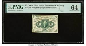 image for: Fr. 1242 10¢ First Issue PMG Choice Uncirculated 64....