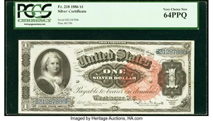 image for: Fr. 218 $1 1886 Silver Certificate PCGS Very Choice New 64PPQ....