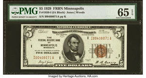 image for: Fr. 1850-I $5 1929 Federal Reserve Bank Note. PMG Gem Uncirculated 65 EPQ....