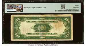 image for: Fr. 2200-C $500 1928 Federal Reserve Note. PMG Very Fine 20 Net....