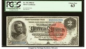 image for: Fr. 242 $2 1886 Silver Certificate PCGS Choice New 63....