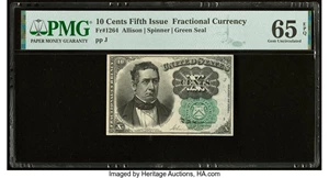 image for: Fr. 1264 10¢ Fifth Issue PMG Gem Uncirculated 65 EPQ....