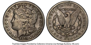image for: 1879-CC $1 Capped Die, VAM-3, VF25 PCGS. A Top 100 Variety....