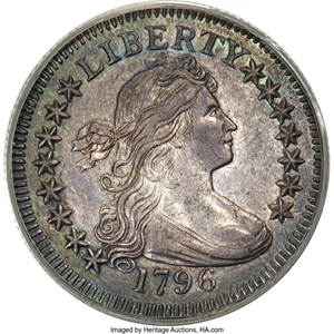 image for: 1796 25C B-2, R.3, AU55 PCGS. CAC....