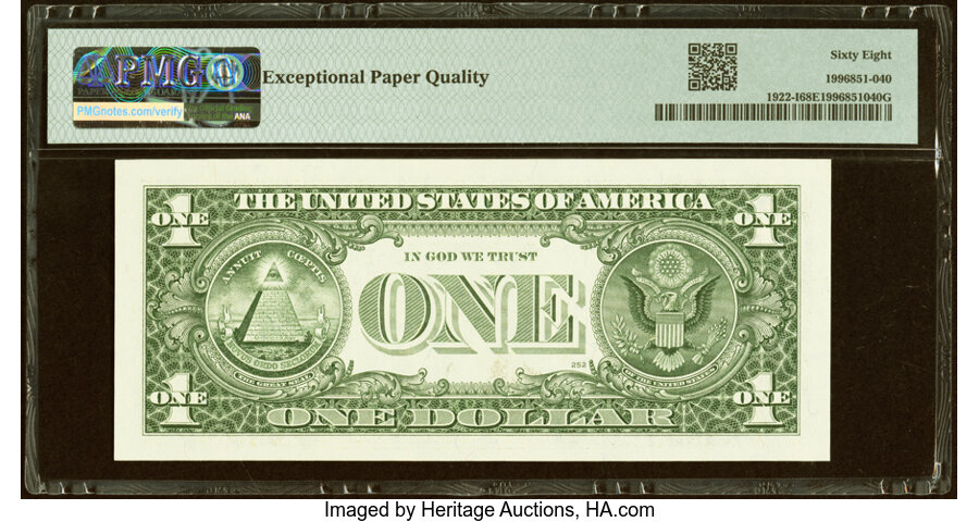 image for: Radar Serial Number 40400404 Fr. 1922-I $1 1995 Federal Reserve Note. PMG Superb Gem Unc 68 EPQ....