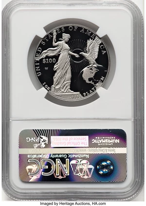 image for: 2015-W $100 One-Ounce Platinum Eagle, First Releases, PR70 Ultra Cameo NGC. Hand-signed, John M. Mercanti. NGC Census: (0)....