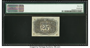 image for: Slate Back Fr. 1286a 25¢ Second Issue PMG Choice Uncirculated 64....