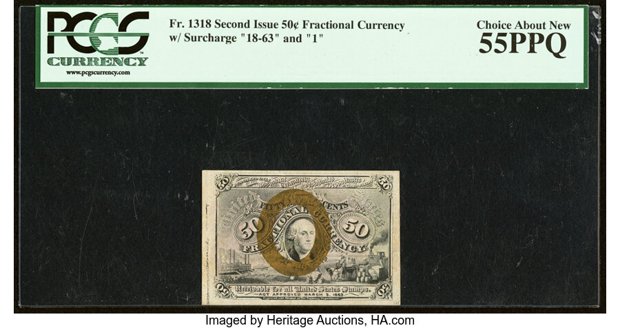 image for: Fr. 1318 50¢ Second Issue PCGS Choice About New 55PPQ....