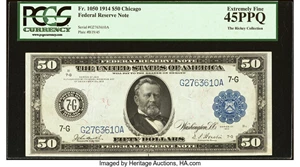 image for: Fr. 1050 $50 1914 Federal Reserve Note PCGS Extremely Fine 45PPQ....