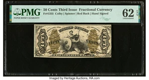 image for: Fr. 1355 50¢ Third Issue Justice PMG Uncirculated 62 EPQ....