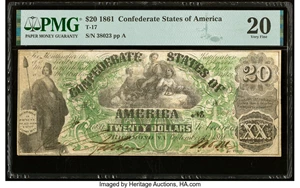 image for: T17 $20 1861 PF-1 Cr. 99 PMG Very Fine 20....