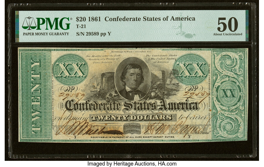 image for: T21 $20 1861 PF-6 Cr. 146 PMG About Uncirculated 50....