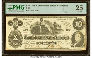 image for: T46 $10 1862 PF-2 Cr. 343 PMG Very Fine 25....