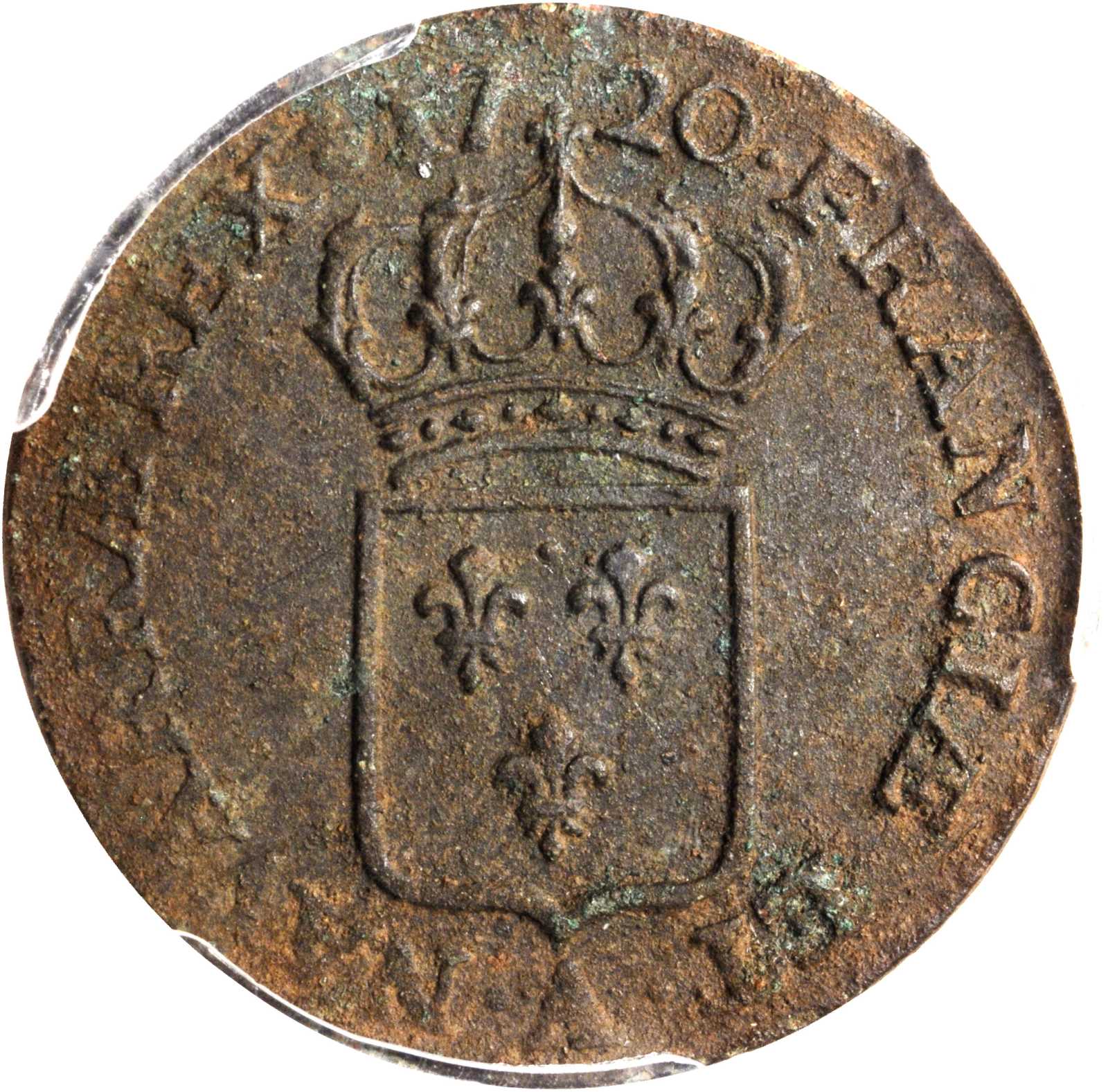 image for: 1720-A Demi-Sol, or 6 Deniers. Paris Mint. EF Details--Environmental Damage (PCGS). Secure Holder.