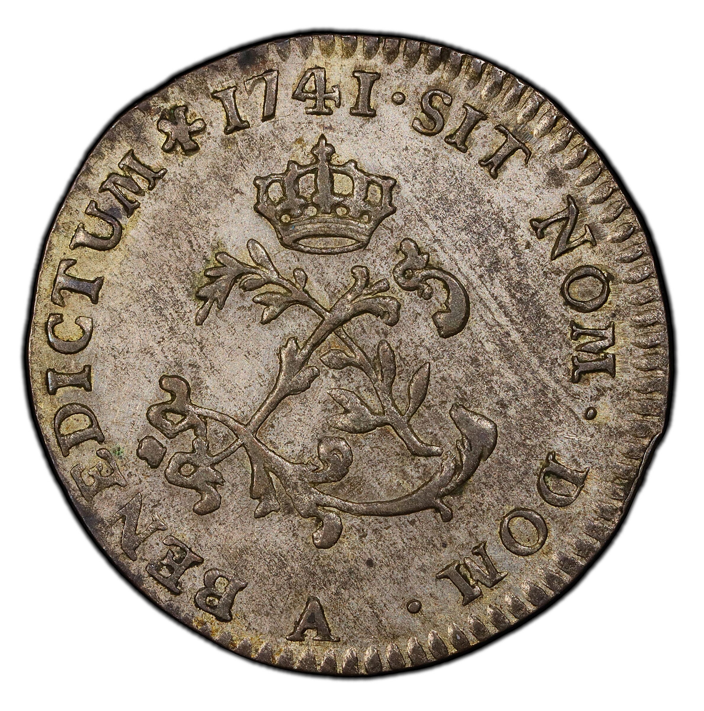 image for: 1741-A Sou Marque. Paris Mint. Vlack-20. Rarity-1. First Semester. AU-58 (PCGS).