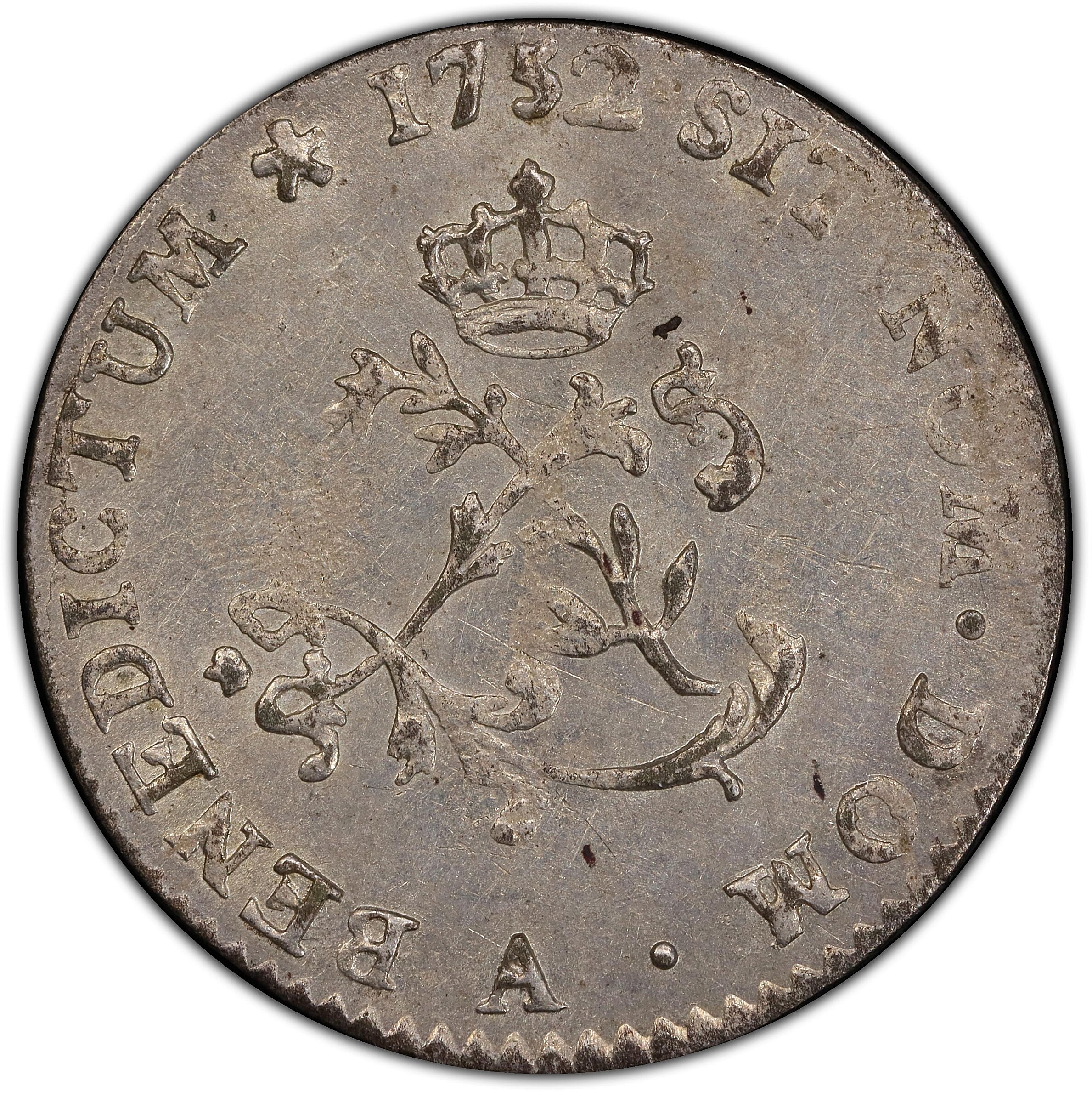 image for: 1752-A Sou Marque. Paris Mint. Vlack-32. Rarity-8. First Semester. MS-63 (PCGS).