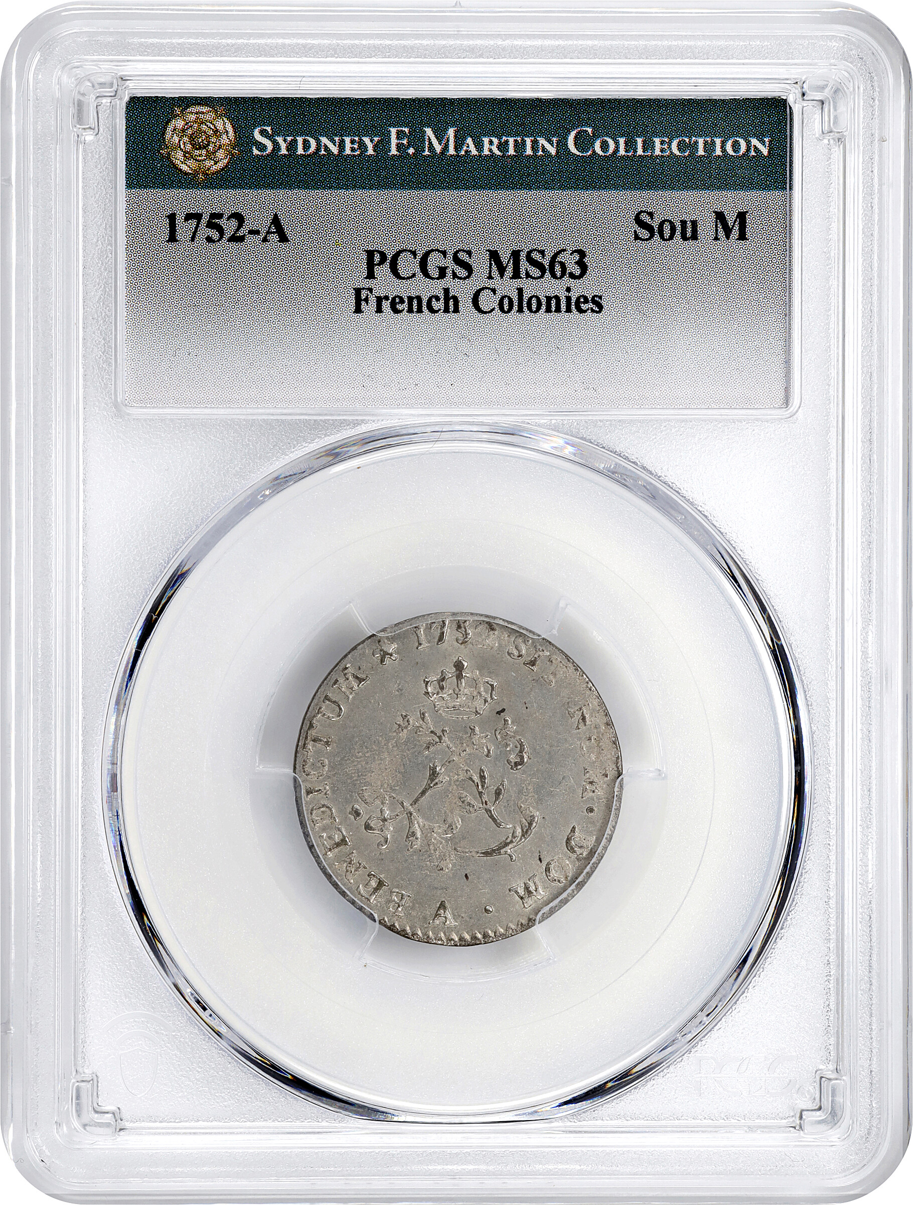 image for: 1752-A Sou Marque. Paris Mint. Vlack-32. Rarity-8. First Semester. MS-63 (PCGS).