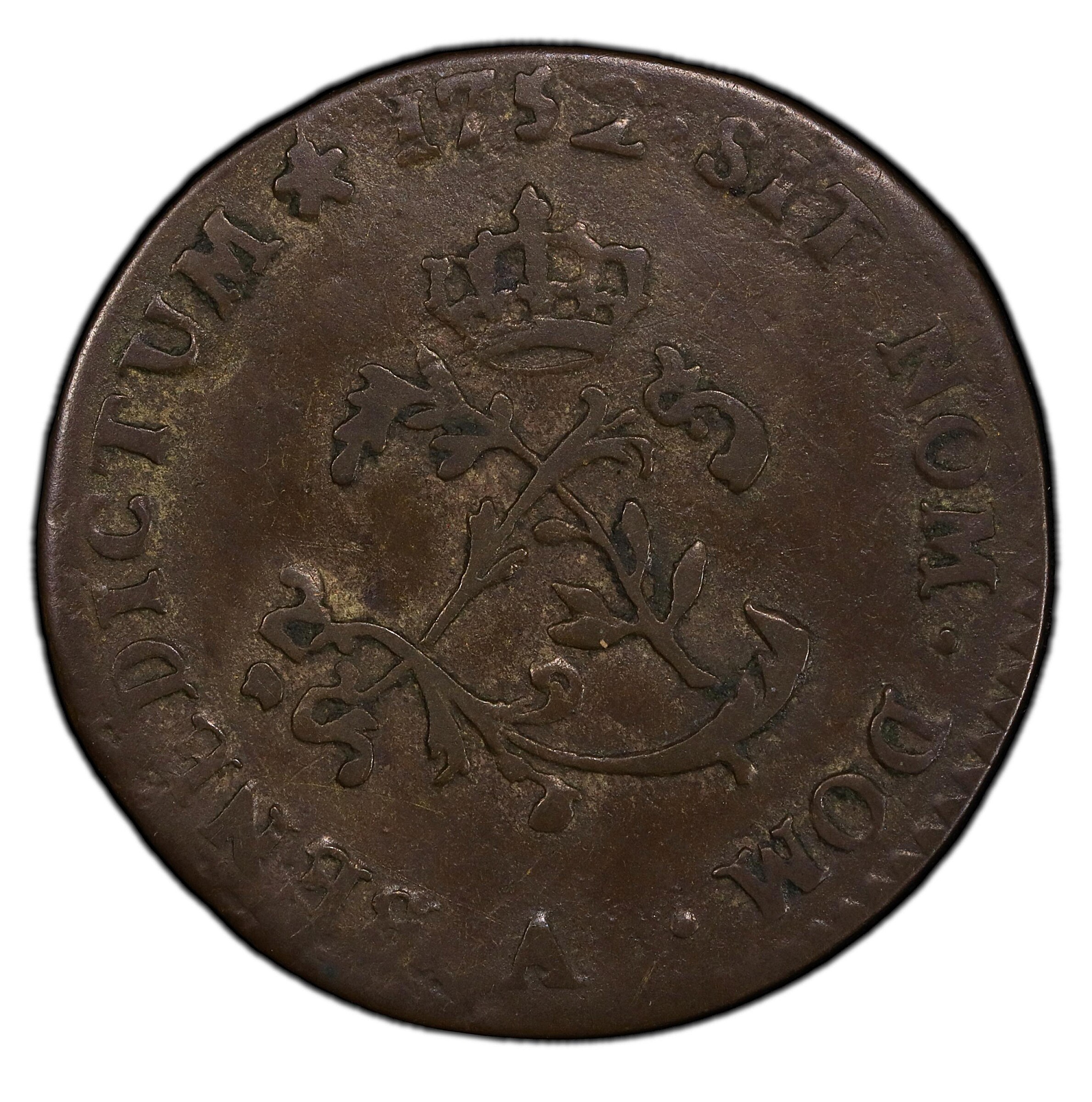 image for: 1752-A Sou Marque. Paris Mint. Vlack-32. Rarity-8. First Semester. EF-40 (PCGS).