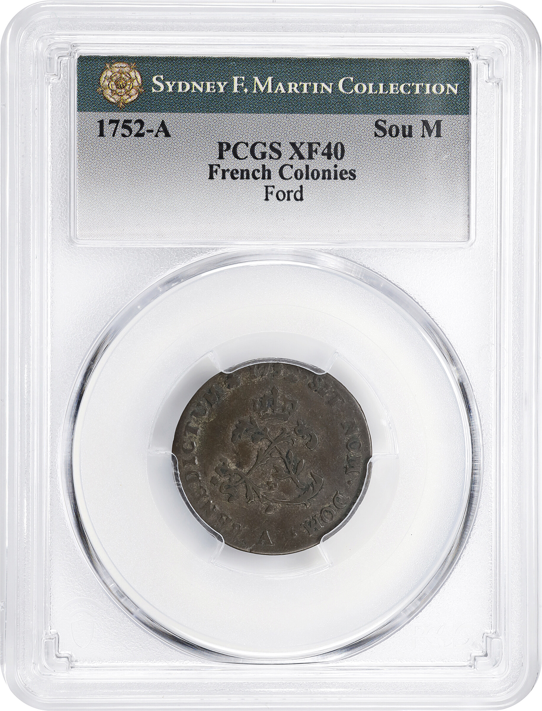 image for: 1752-A Sou Marque. Paris Mint. Vlack-32. Rarity-8. First Semester. EF-40 (PCGS).