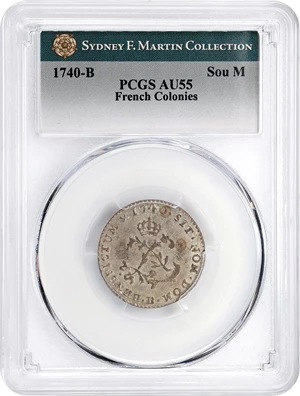image for: 1740-B Sou Marque. Rouen Mint. Vlack-51. Rarity-3. AU-55 (PCGS).