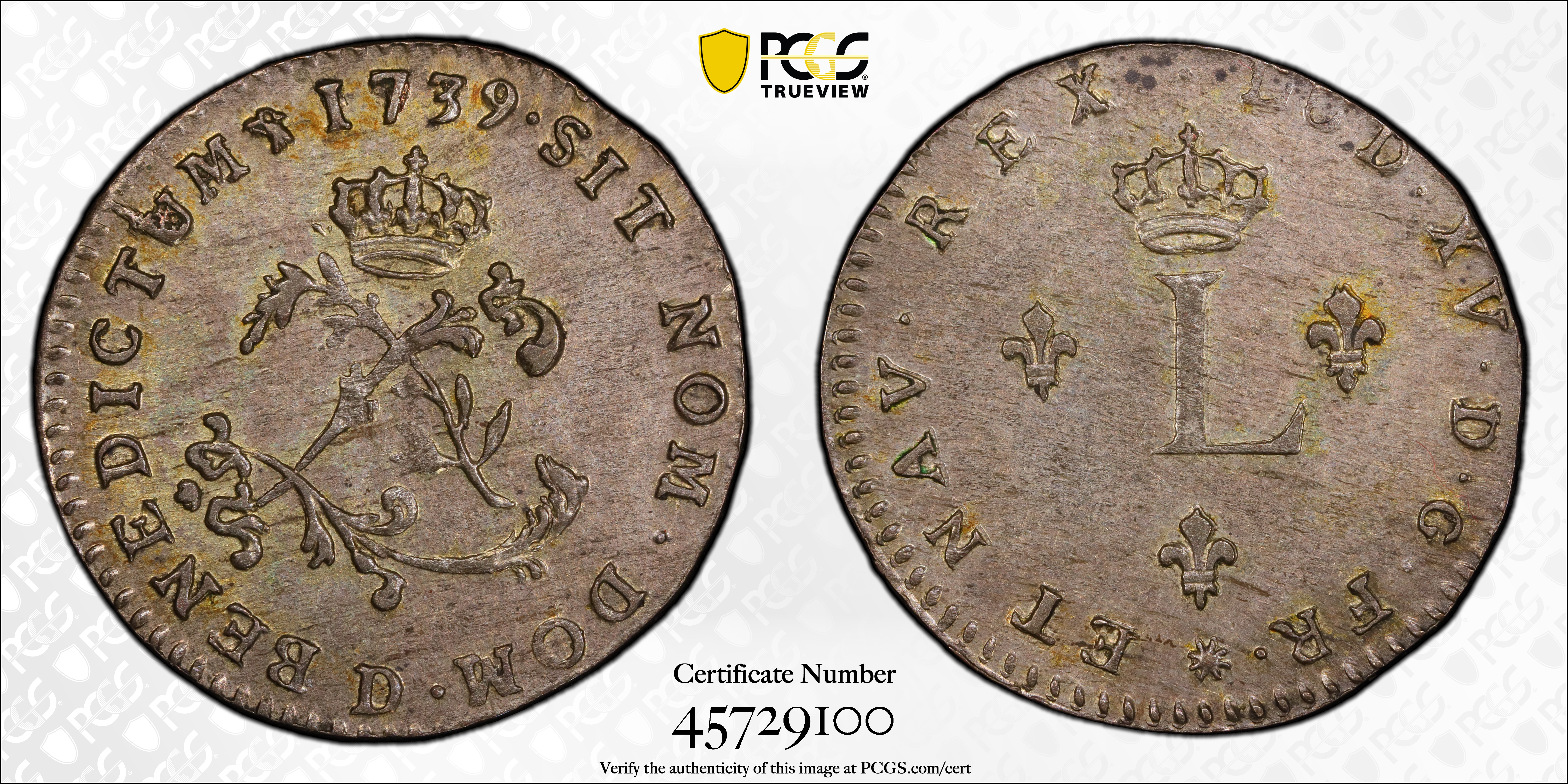 image for: 1739-D Sou Marque. Lyon Mint. Vlack-71. Rarity-1. MS-61 (PCGS).